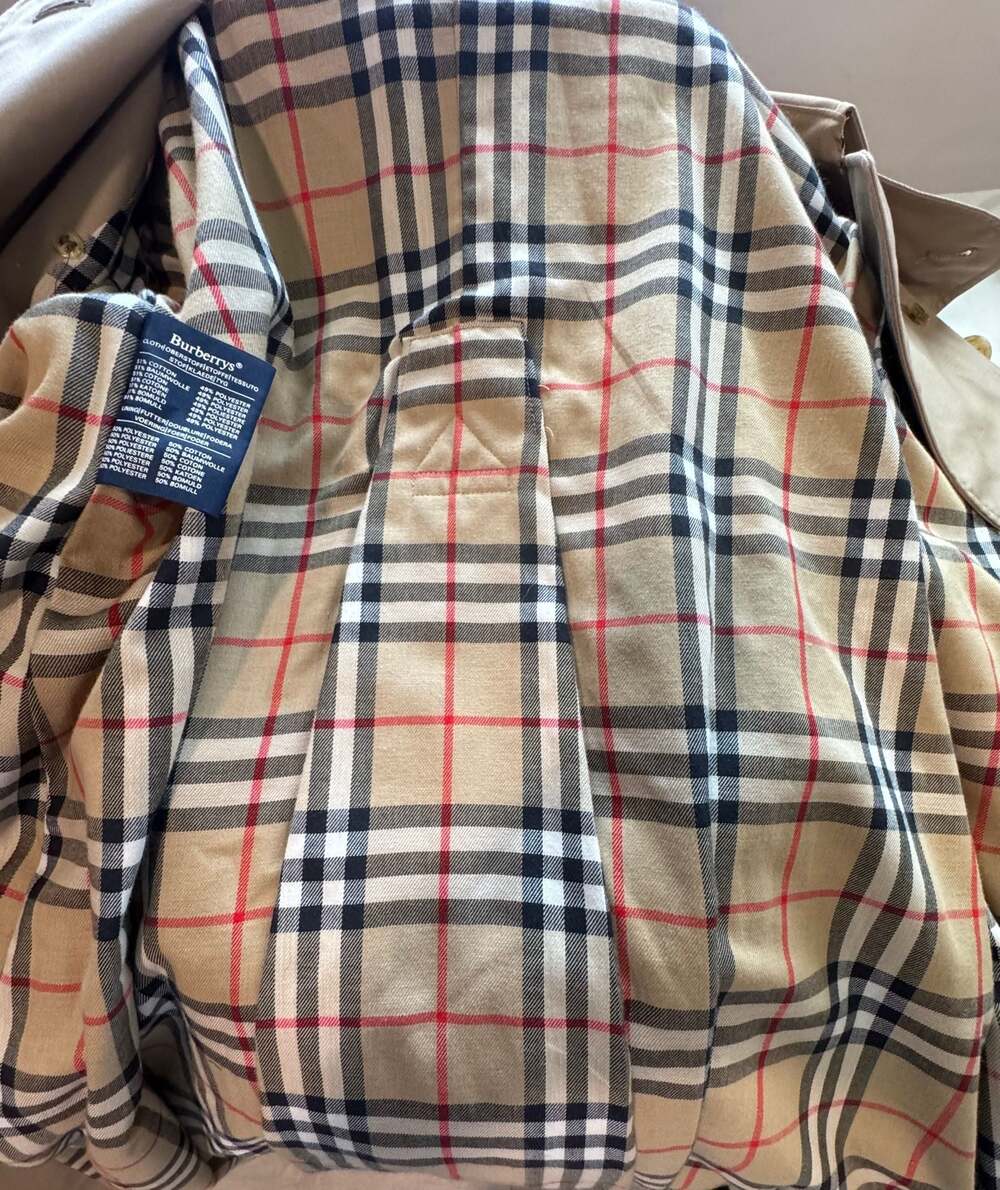 Vintage Burberrys Trench Coat Made In England Nova Check Harrods Quiet Luxury - Picture 15 of 15